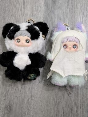 Maymei Plush Charm Bundle Ghost Elda & Silver Panda Rare Blind Box KikaGoods